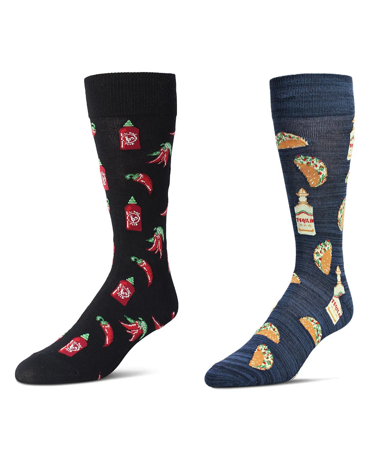 2 Pair Men's Rayon Blend "Food and Drink" Novelty Crew Socks sold by MeMoi product image thumbnail 3
