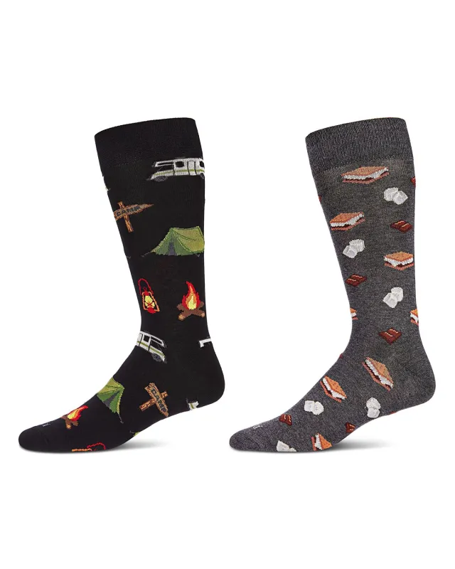2 Pair Men's Rayon Blend "Food and Drink" Novelty Crew Socks sold by MeMoi