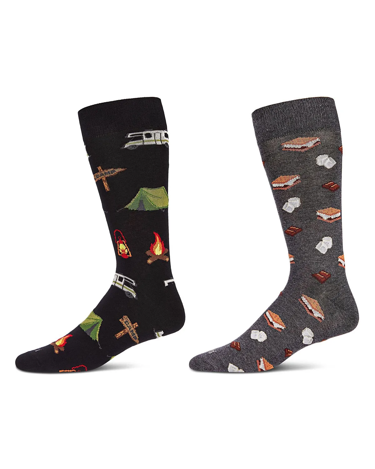2 Pair Men's Rayon Blend "Food and Drink" Novelty Crew Socks sold by MeMoi