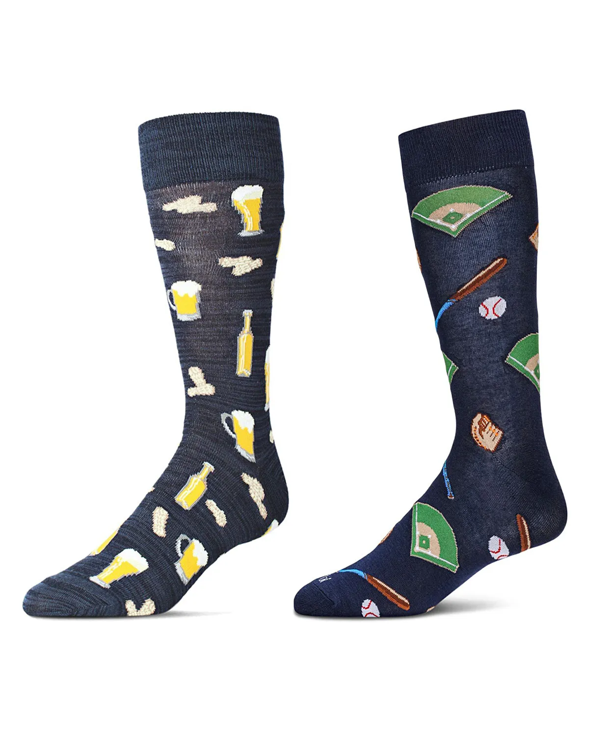 2 Pair Men's Rayon Blend Sports-Themed Novelty Crew Socks sold by MeMoi product image thumbnail 4