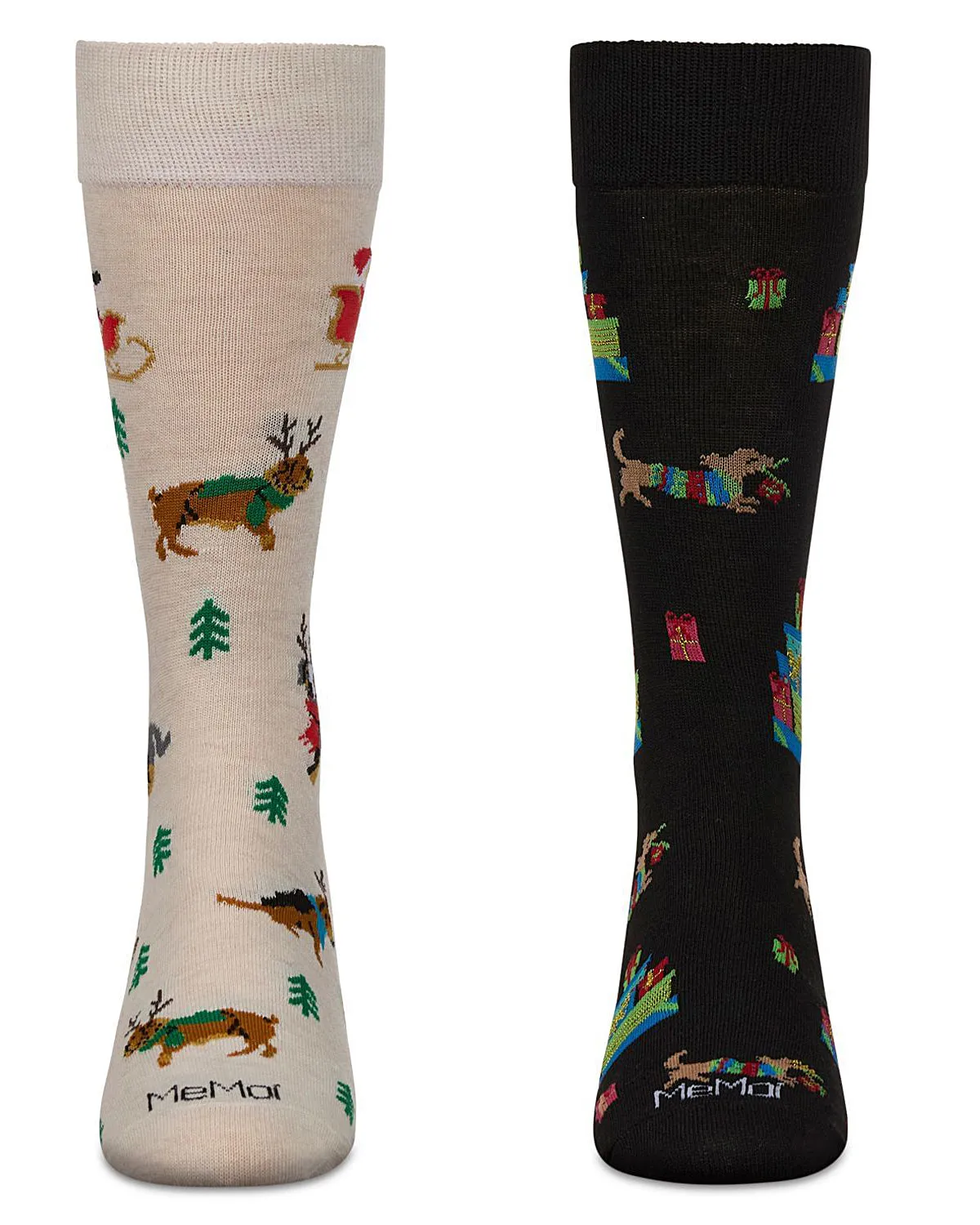 2 Pair Men's Rayon Blend "Holiday Animals" Christmas Novelty Crew Socks sold by MeMoi product image thumbnail 5