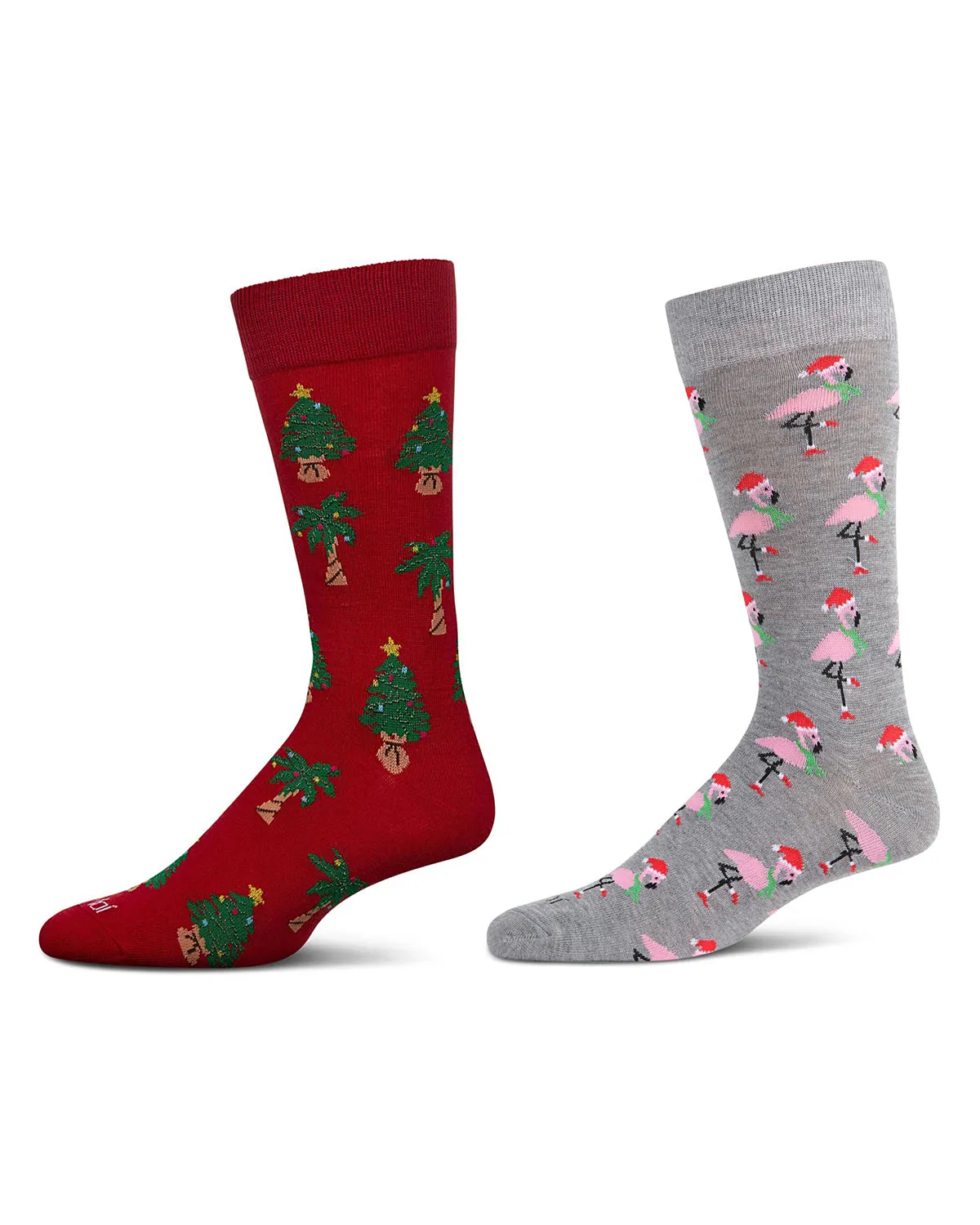 2 Pair Men's Rayon Blend "Holiday Animals" Christmas Novelty Crew Socks sold by MeMoi product image thumbnail 3