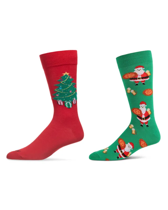 2 Pair Men's Rayon Blend "Holiday Food" Christmas Novelty Crew Socks sold by MeMoi