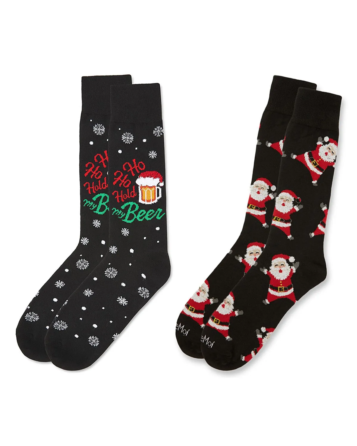 2 Pair Men's Rayon Blend "Holiday Cheer" Christmas Novelty Crew Socks sold by MeMoi product image thumbnail 5