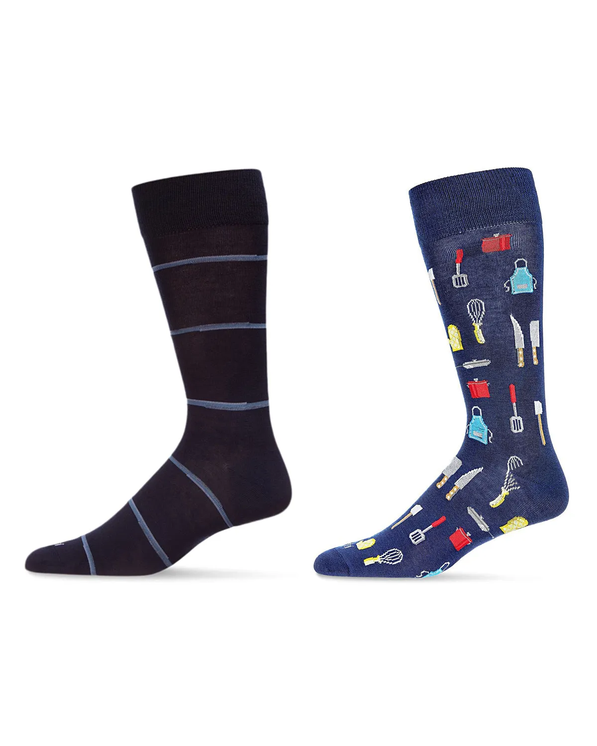 2 Pair Men's Rayon Blend "Pastime Pros" Novelty Crew Socks sold by MeMoi product image thumbnail 3
