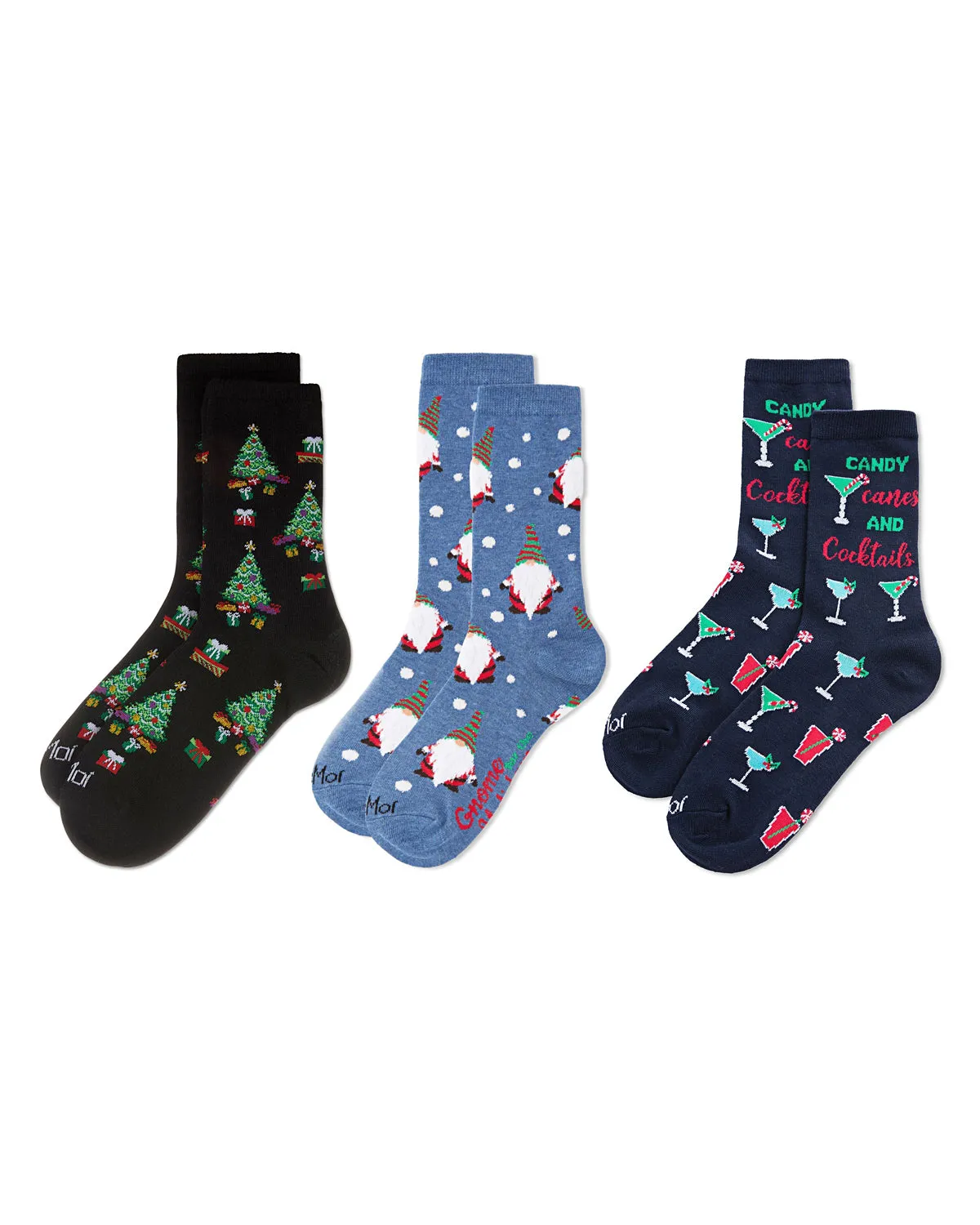 3 Pair Women's Christmas Holiday Cheer Novelty Crew Socks sold by MeMoi product image thumbnail 4
