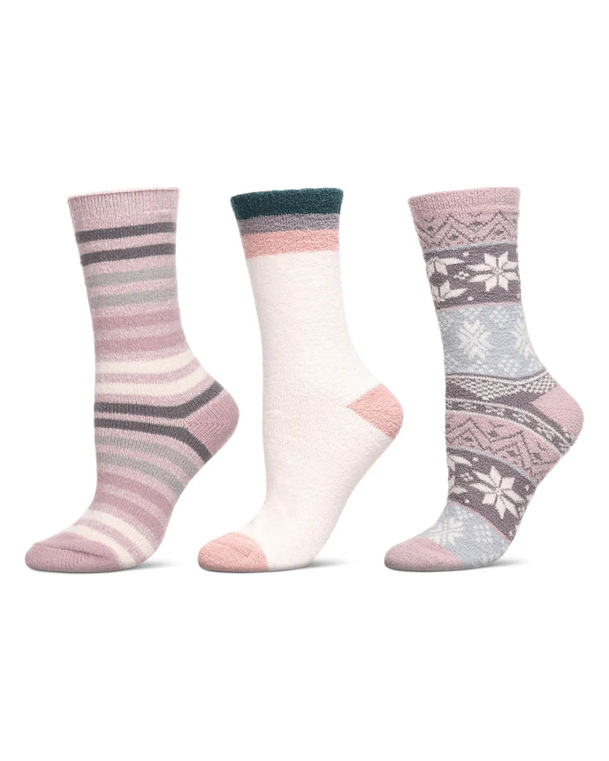 3 Pair Women's Ultra-Plush Novelty Cozy Crew Socks sold by MeMoi product image thumbnail 4