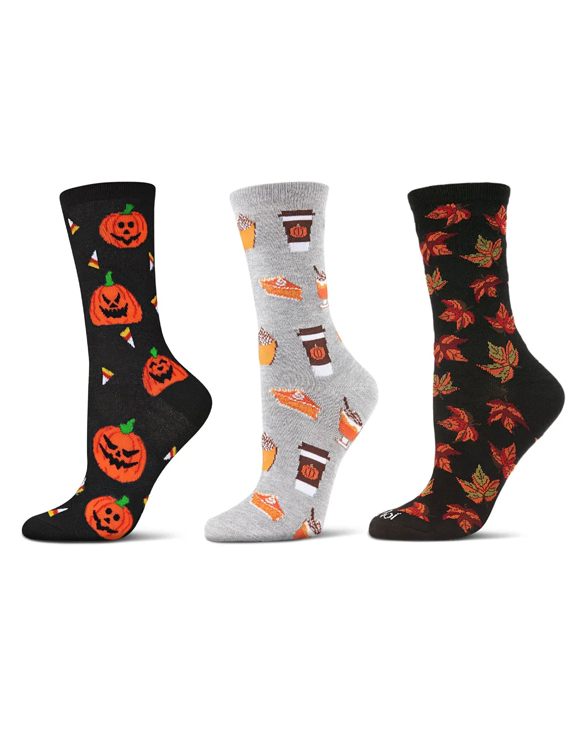 3 Pair Women's Halloween Pumpkin Novelty Crew Socks sold by MeMoi product image thumbnail 2