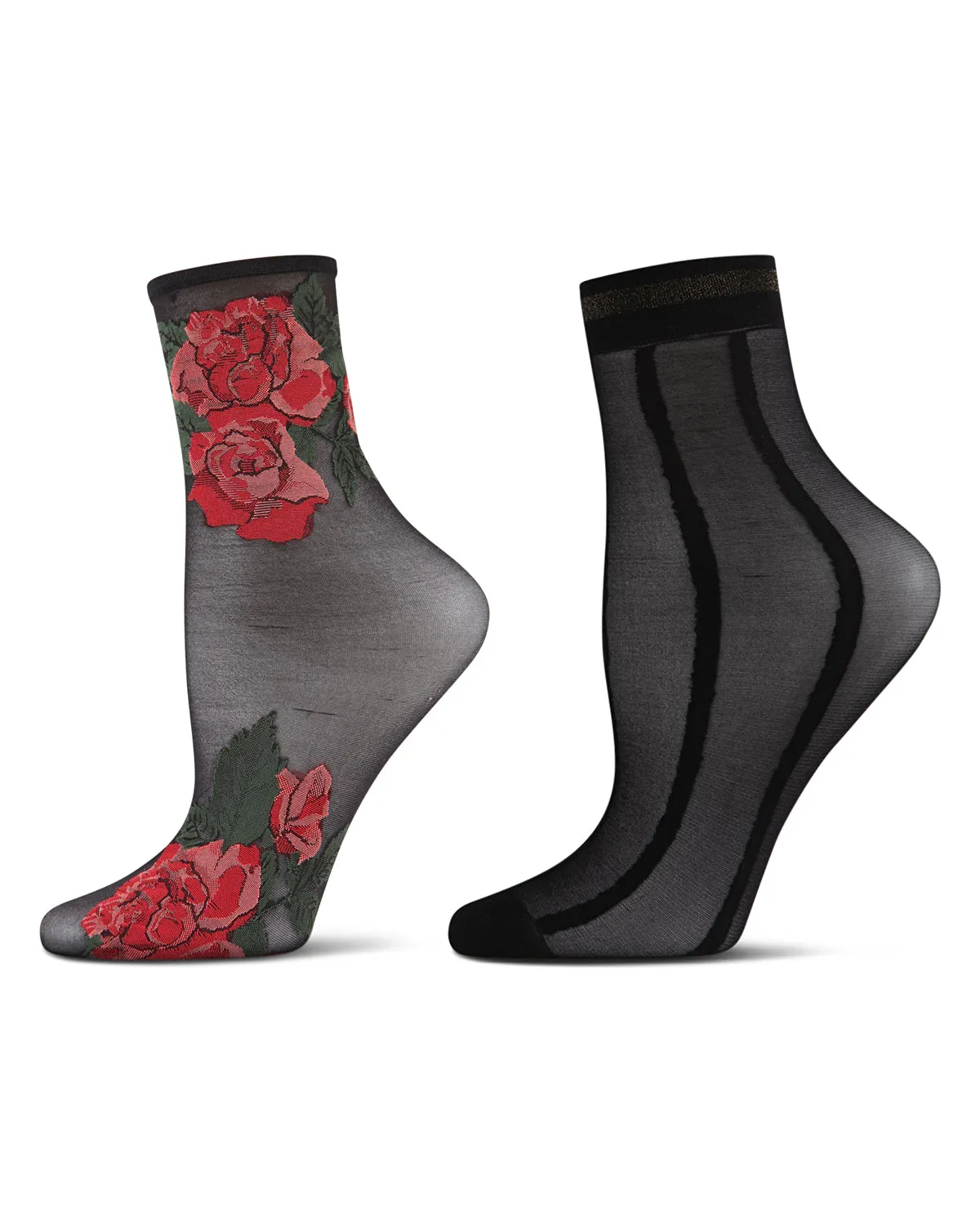 2 Pair Women's Sheer Fashion Ankle Socks sold by MeMoi product image thumbnail 2