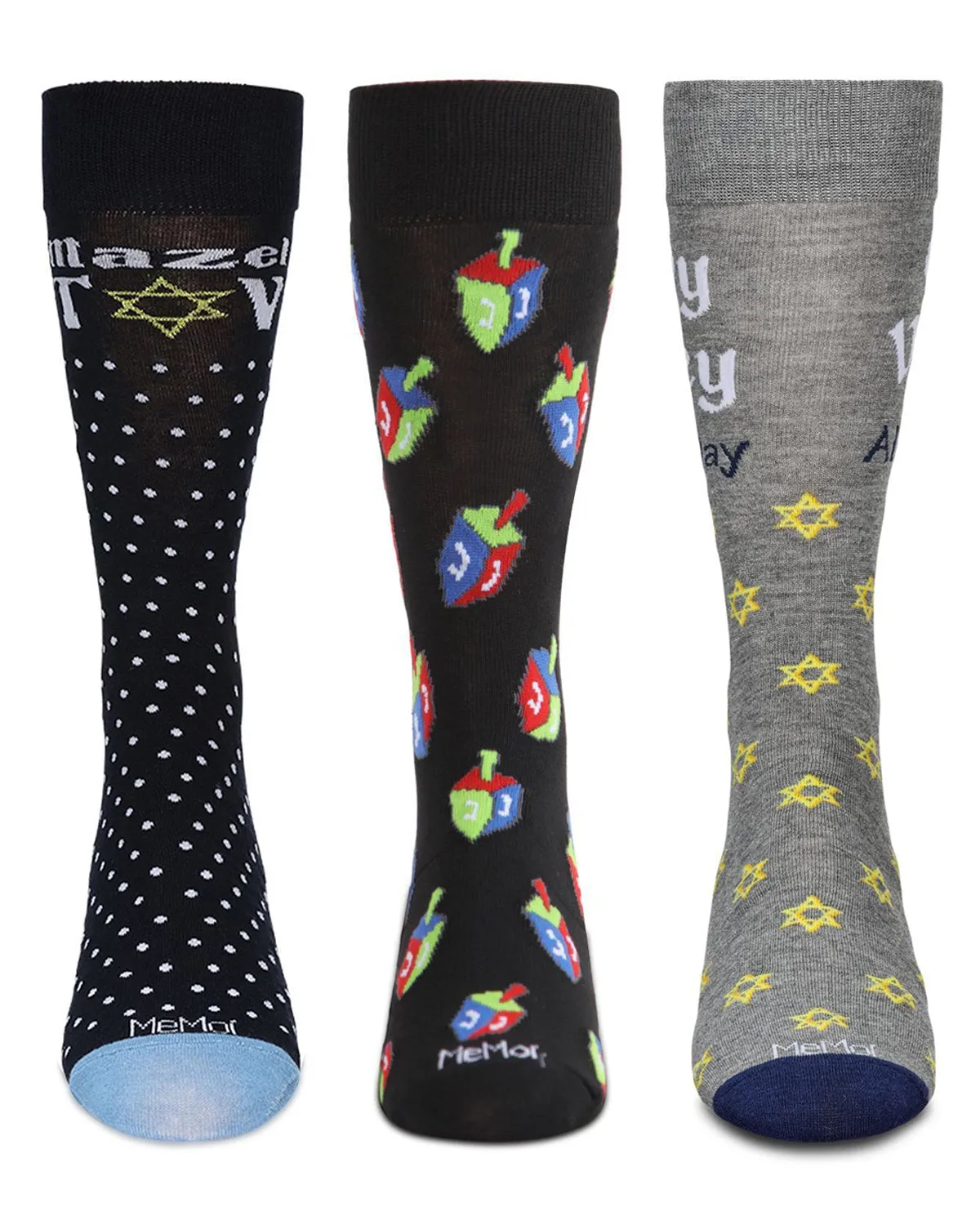 3 Pair Men's Hanukkah Novelty Crew Socks sold by MeMoi product image thumbnail 4