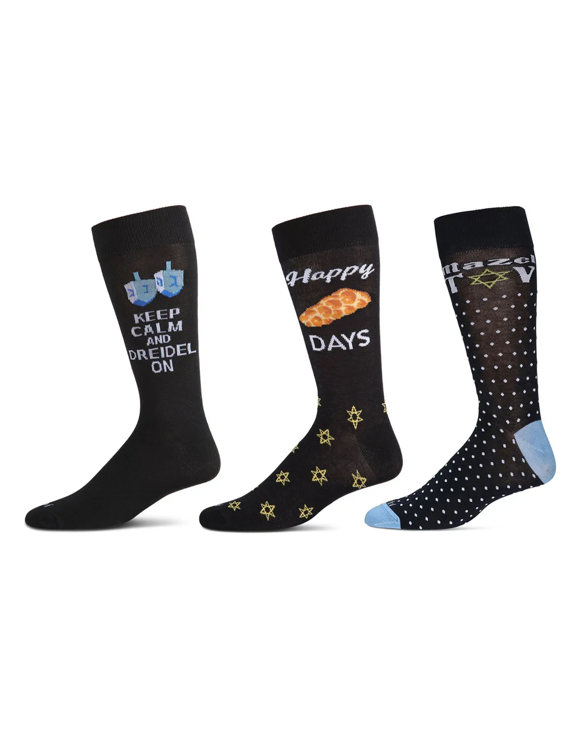 3 Pair Men's Hanukkah Novelty Crew Socks sold by MeMoi