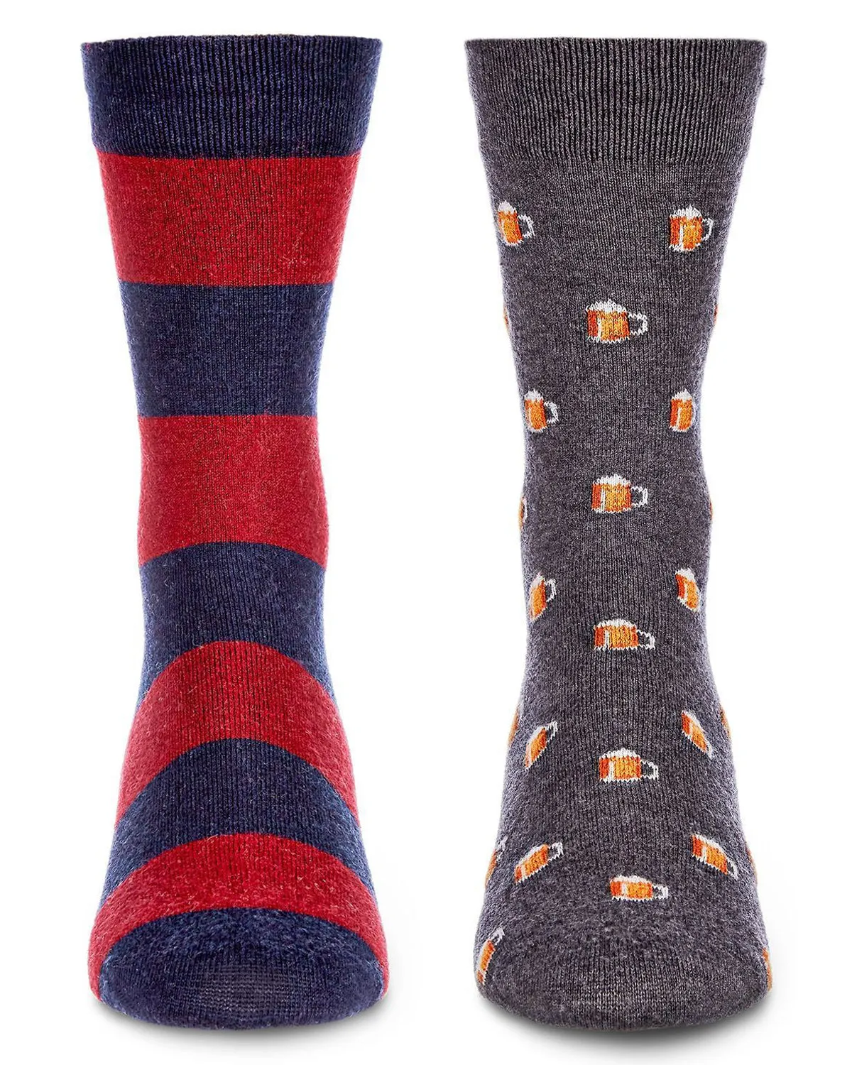 2-Pair Men's Cashmere Blend Assorted Novelty Crew Socks sold by MeMoi product image thumbnail 4