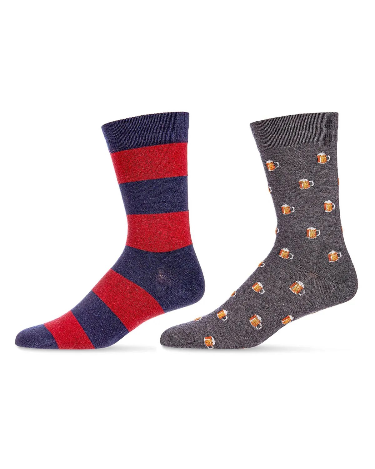 2-Pair Men's Cashmere Blend Assorted Novelty Crew Socks sold by MeMoi