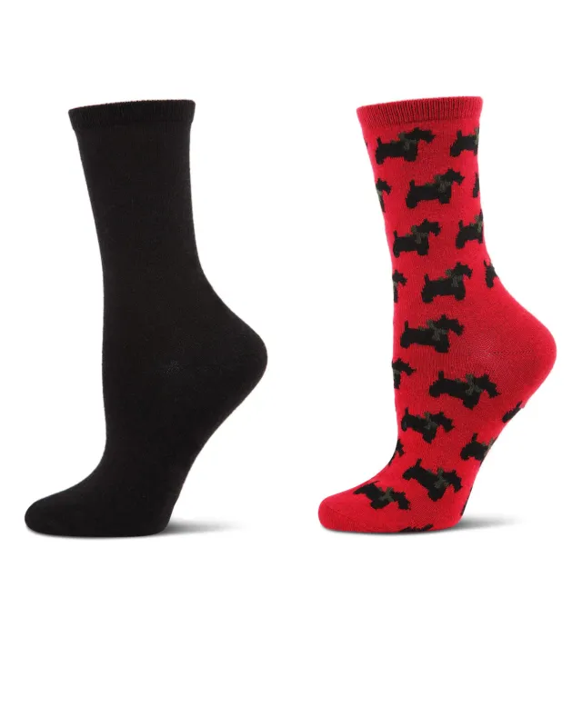 2 Pair Women's Cashmere Blend Fine-Gauge Crew Socks sold by MeMoi