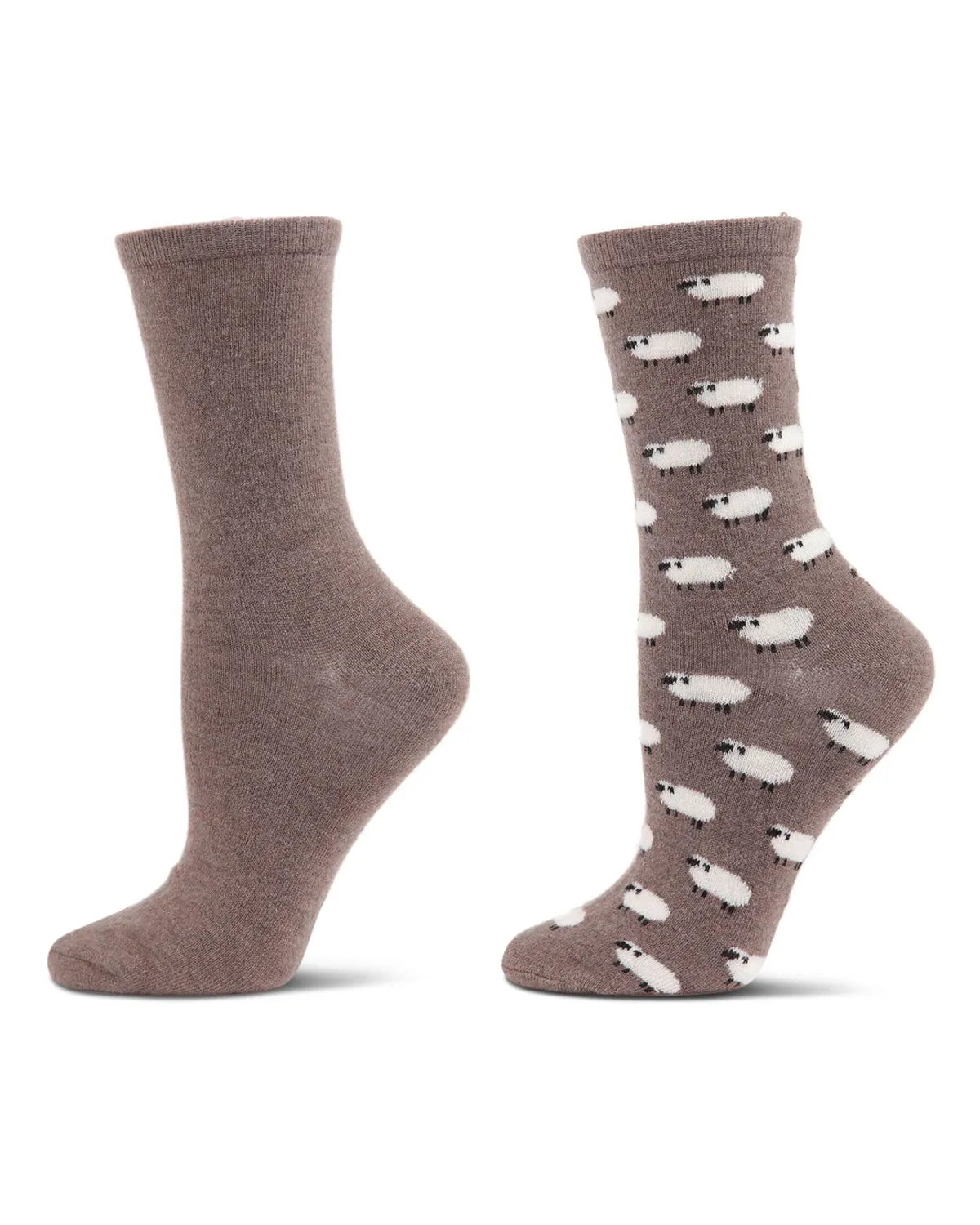 2 Pair Women's Cashmere Blend Fine-Gauge Crew Socks sold by MeMoi product image thumbnail 2