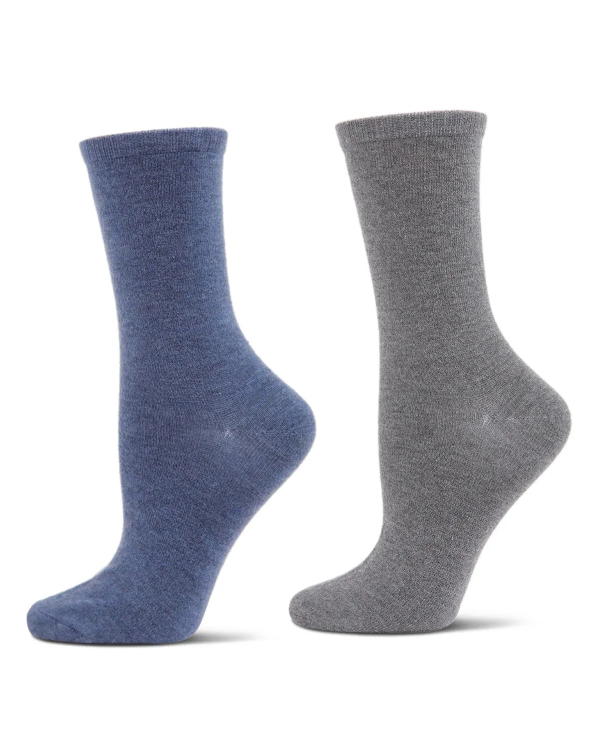 2 Pair Women's Cashmere Blend Fine-Gauge Crew Socks sold by MeMoi product image thumbnail 5