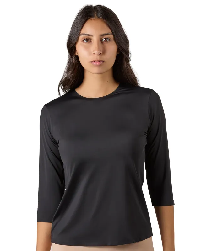 Women's Bonded 3/4-Sleeve Tag-Free Layering Top made by MeMoi