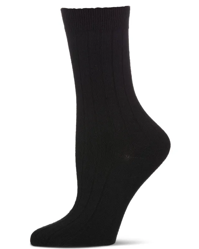 Women's Silky-Soft Ribbed Rayon Blend Crew Sock sold by MeMoi