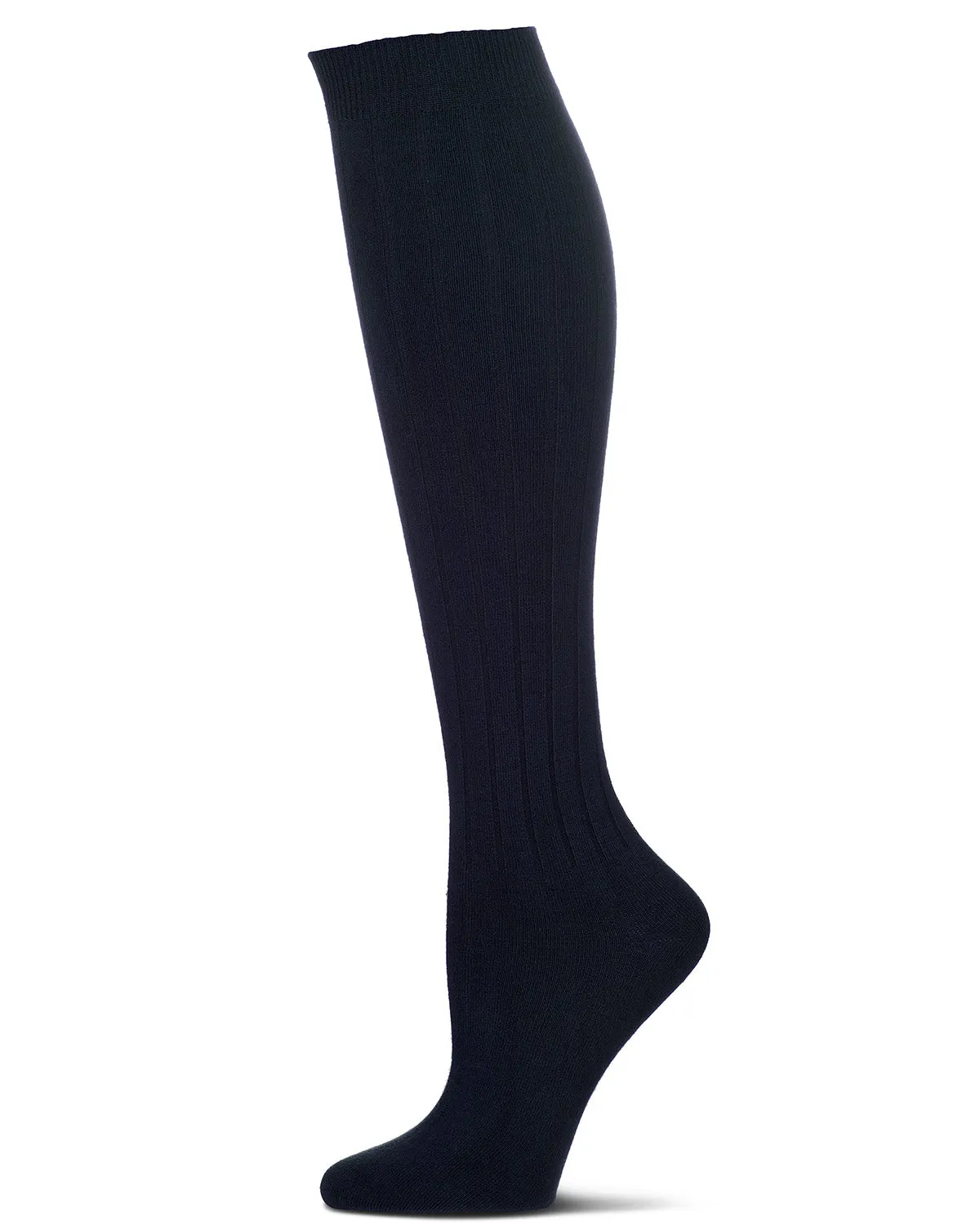 Women's Silky-Soft Ribbed Rayon Blend Knee Sock sold by MeMoi product image thumbnail 3