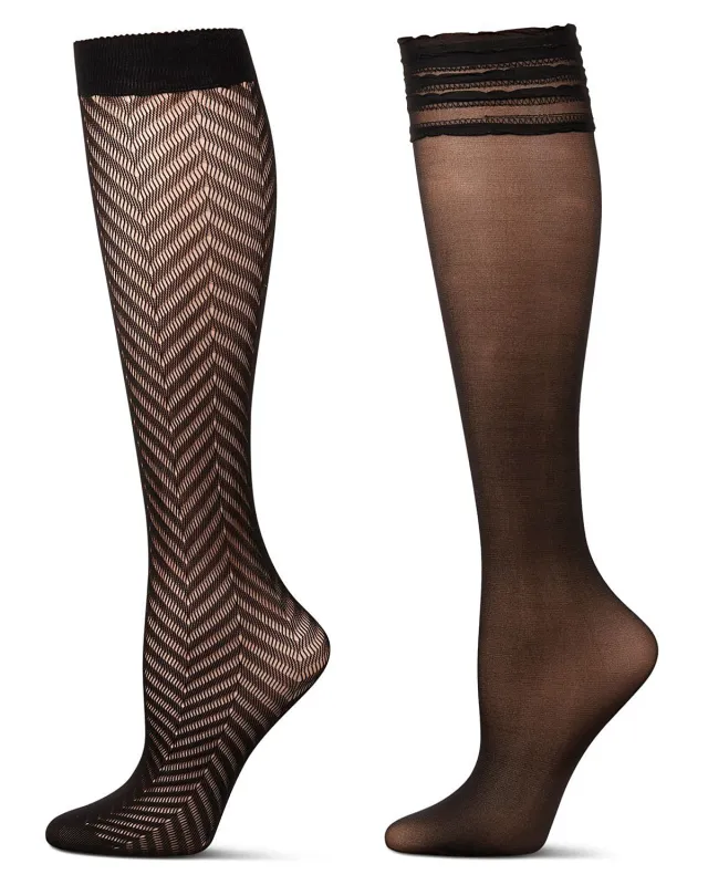 Women's 2 Pair Pack Fashion Knee High Socks sold by MeMoi