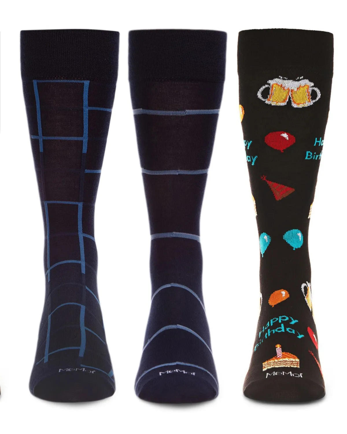 Men's 3 Pair Pack Novelty Happy Birthday Crew Socks sold by MeMoi product image thumbnail 2