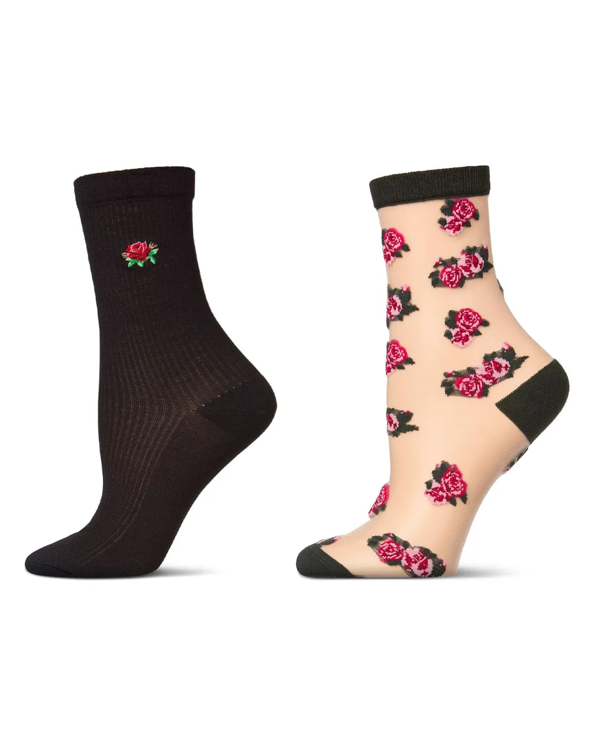 2 Pair Women's Fashion Floral Crew Socks sold by MeMoi product image thumbnail 3