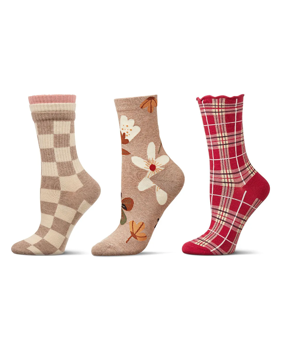Women's 3 Pair Pack Fashion Crew Socks sold by MeMoi product image thumbnail 2
