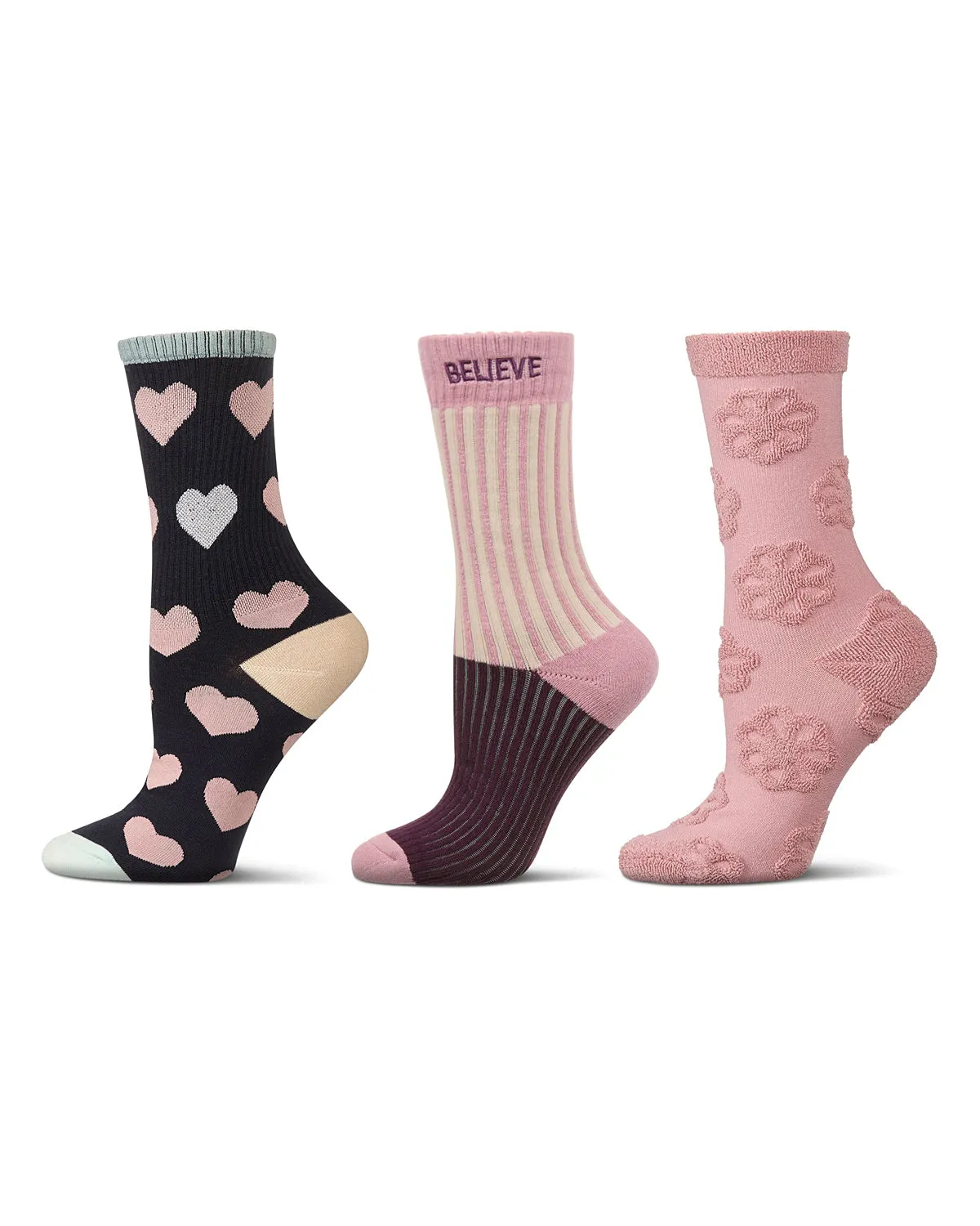 Women's 3 Pair Pack Fashion Crew Socks sold by MeMoi product image thumbnail 5