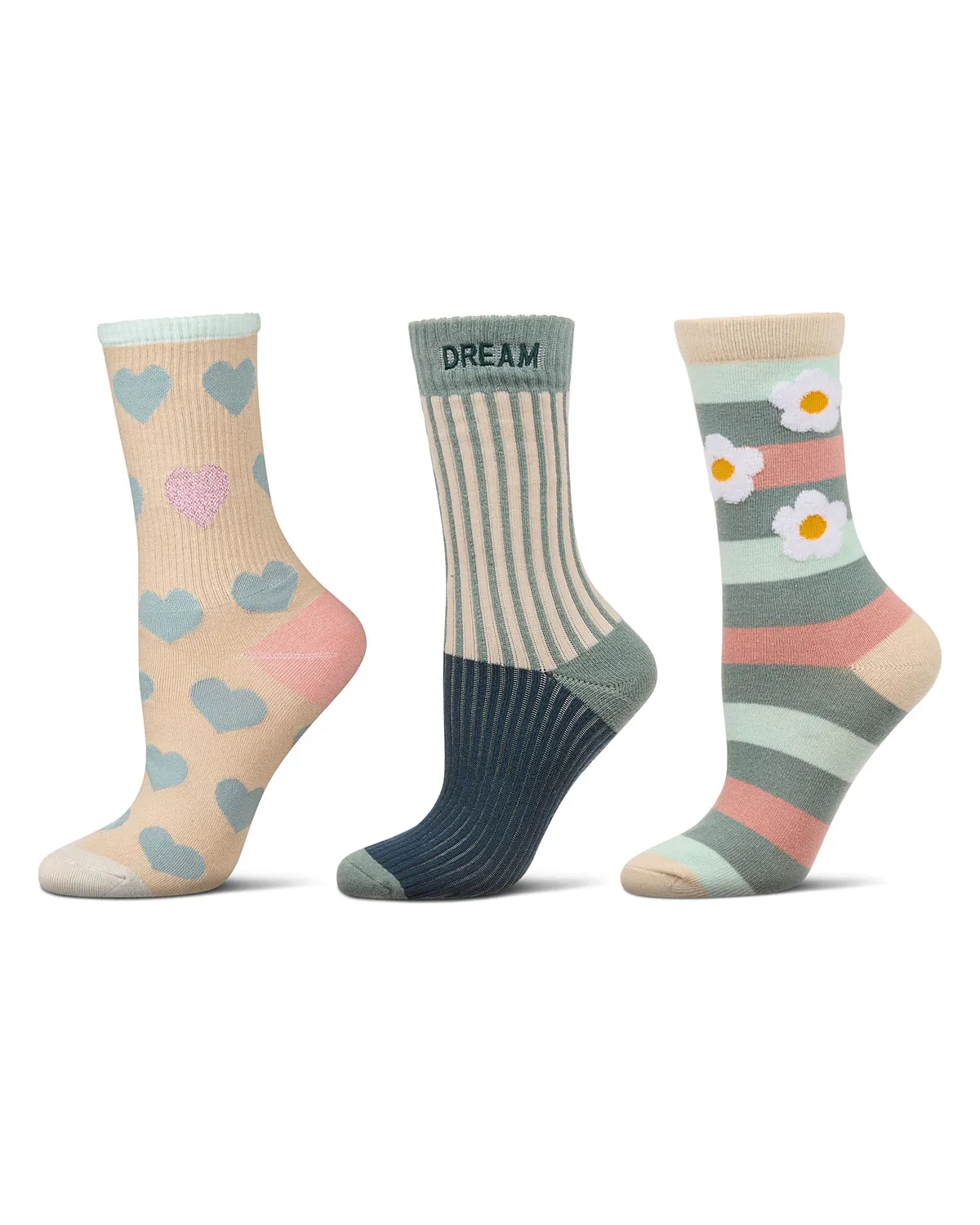 Women's 3 Pair Pack Fashion Crew Socks sold by MeMoi product image thumbnail 3