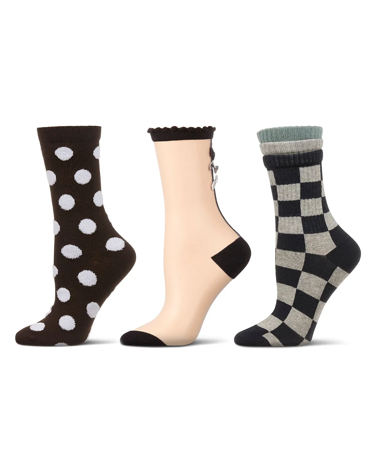 Women's 3 Pair Pack Fashion Crew Socks sold by MeMoi