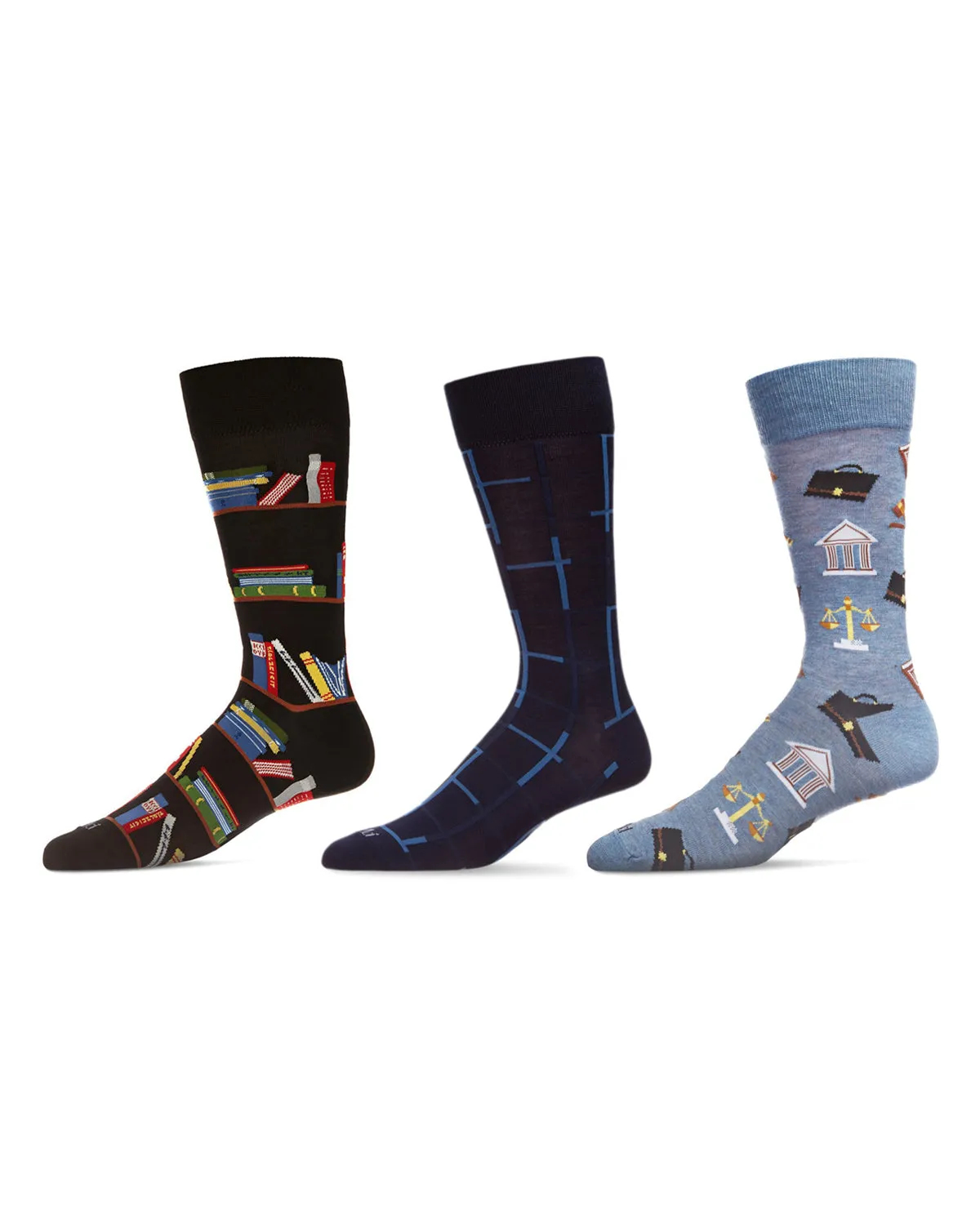 Men's 3 Pair Pack Novelty Professions Crew Socks sold by MeMoi