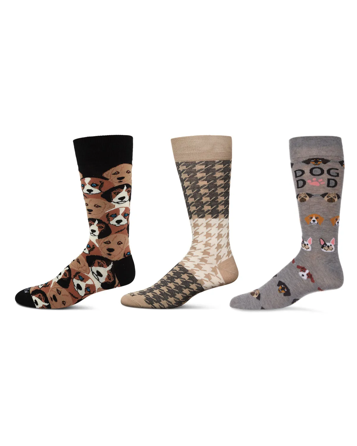 Men's 3 Pair Pack Novelty Pet Lovers Crew Socks sold by MeMoi product image thumbnail 2