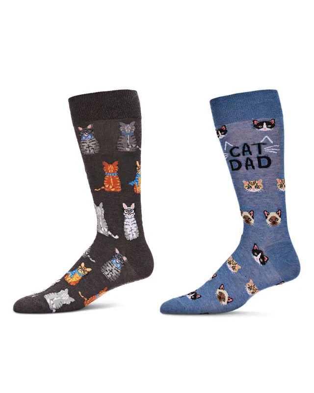 Men's 2 Pair Pack Novelty Animal Crew Socks sold by MeMoi