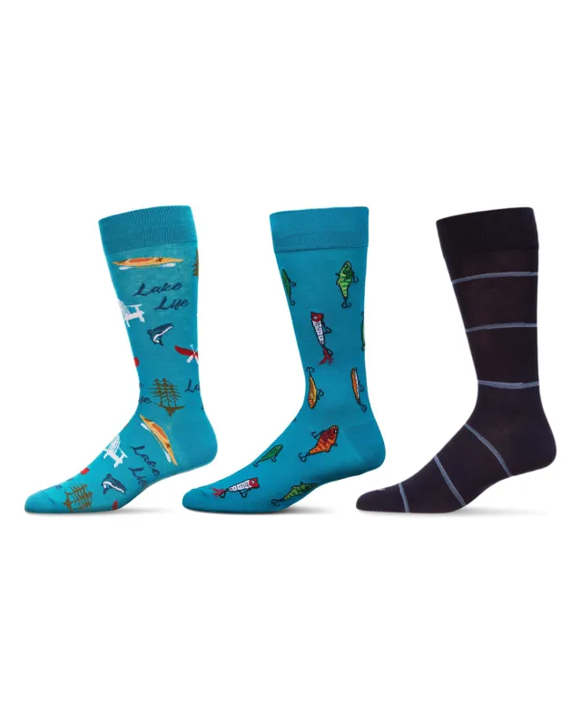 Men's 3 Pair Pack Novelty Hobbies Crew Socks sold by MeMoi