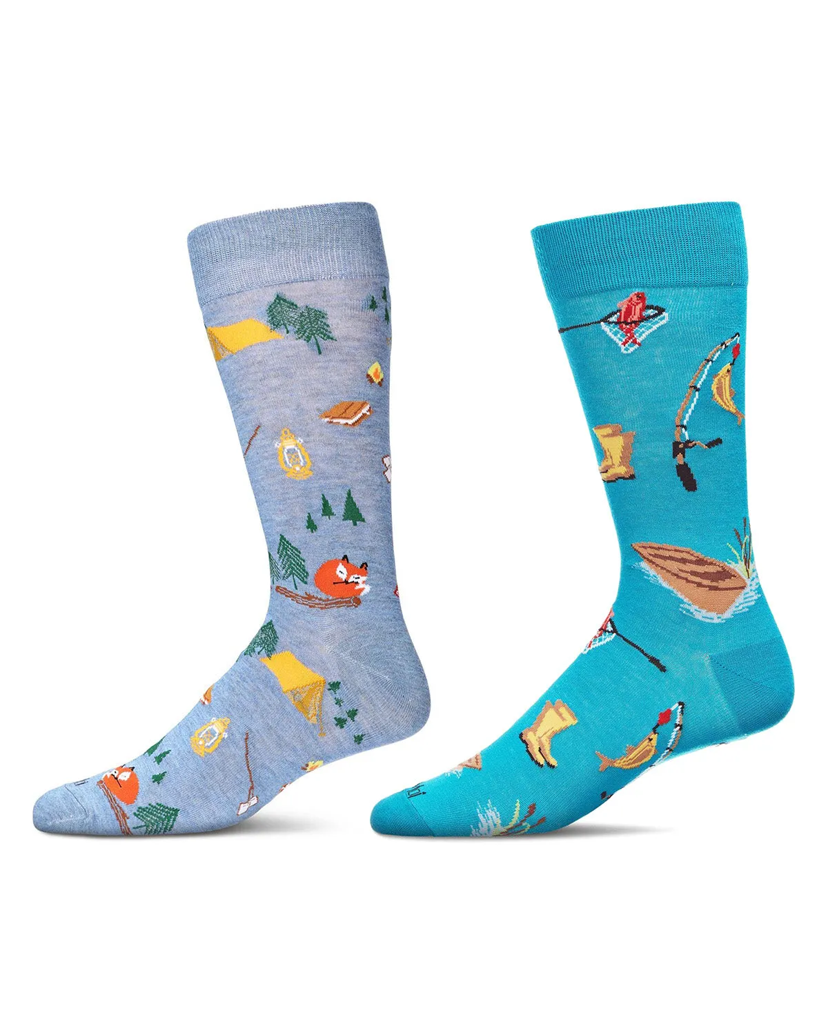 Men's 2 Pair Pack Novelty Crew Socks sold by MeMoi