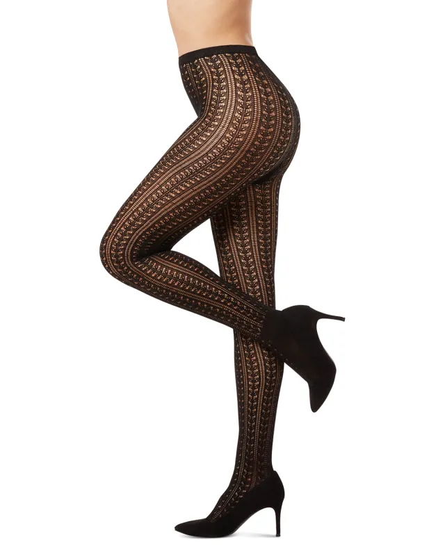 Women's Linear Pointelle Sweater Tights made by MeMoi