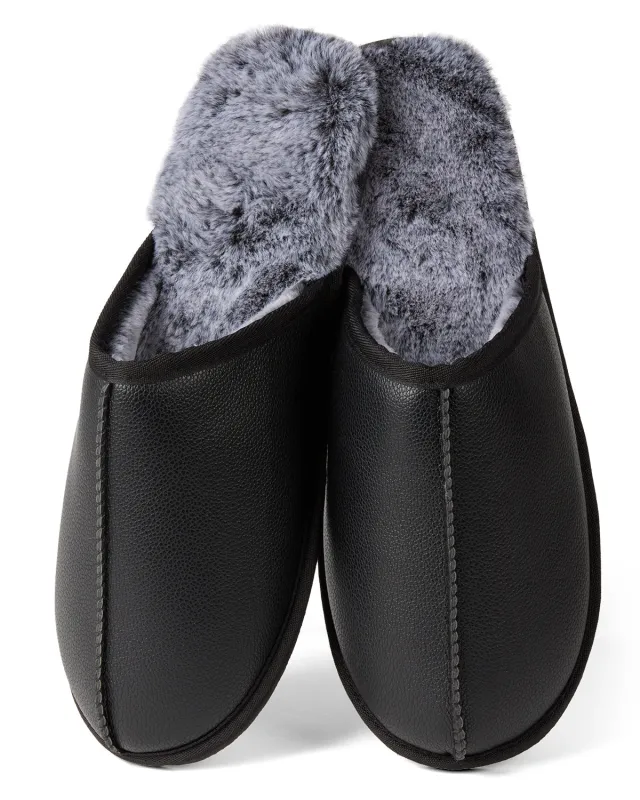 Men's Plush-Lined Vegan Leather Scuff Slipper sold by MeMoi