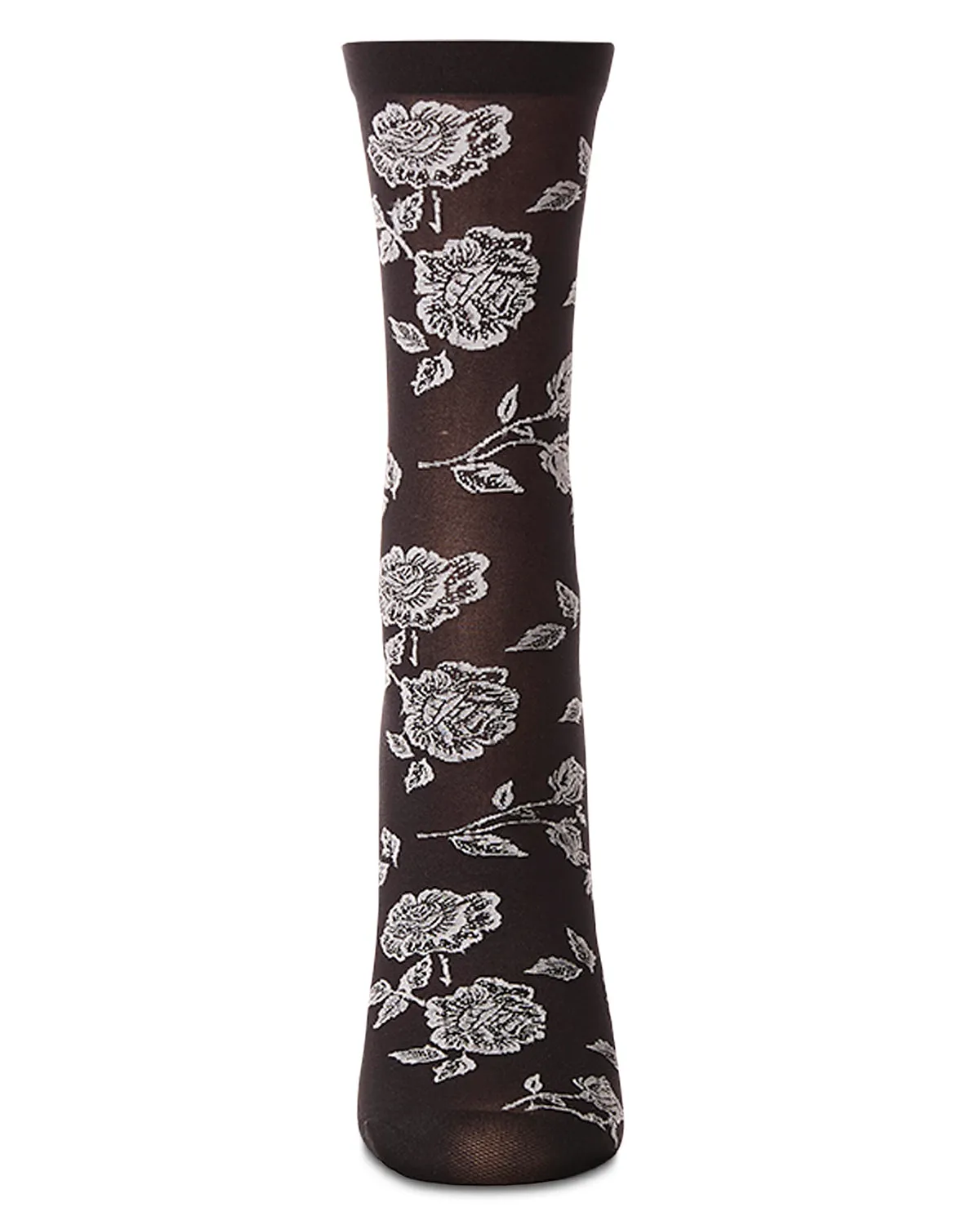 Women's All-Over Fancy Floral Sheer Crew Sock sold by MeMoi product image thumbnail 3