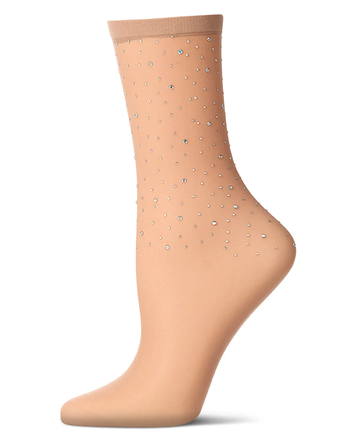 Women's All-Over Rhinestone Studded Sheer Crew Sock sold by MeMoi product image thumbnail 2