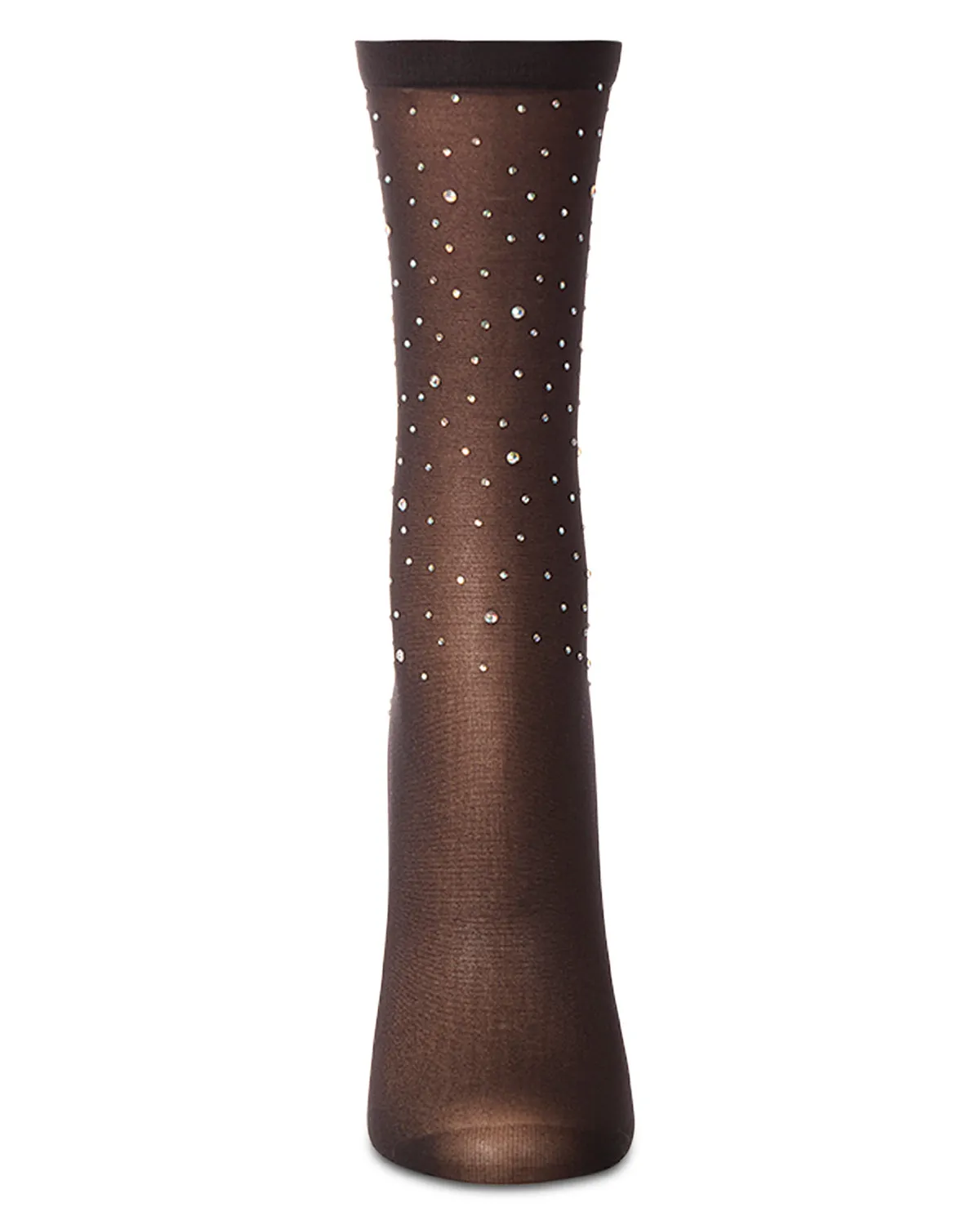Women's All-Over Rhinestone Studded Sheer Crew Sock sold by MeMoi product image thumbnail 4