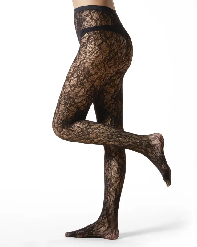Women's "Blooming Floral" Fashion Net Tights sold by MeMoi