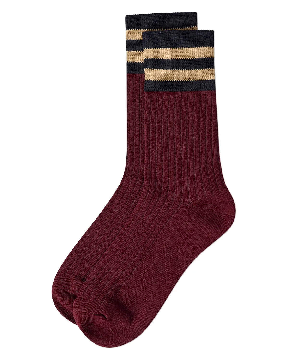 Women's Ribbed Cotton Rich Striped Cuff Crew Sock sold by MeMoi product image thumbnail 5