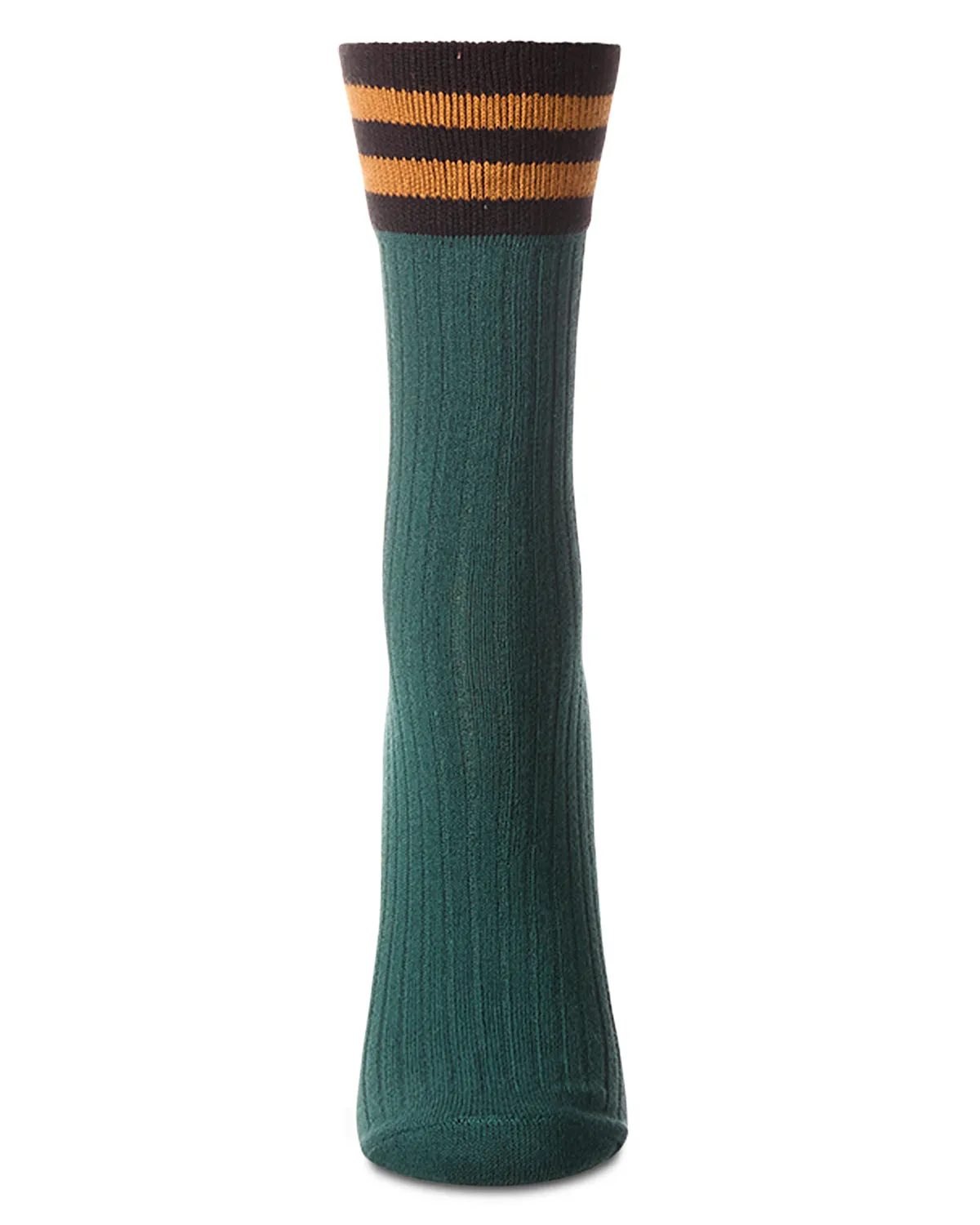 Women's Ribbed Cotton Rich Striped Cuff Crew Sock sold by MeMoi product image thumbnail 4