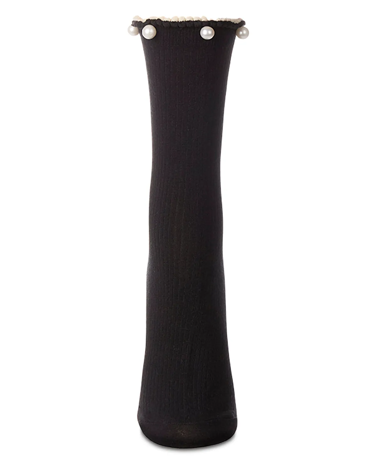 Women's Cotton Rich Faux Pearl Trimmed Lettuce Edge Ankle Sock sold by MeMoi product image thumbnail 3