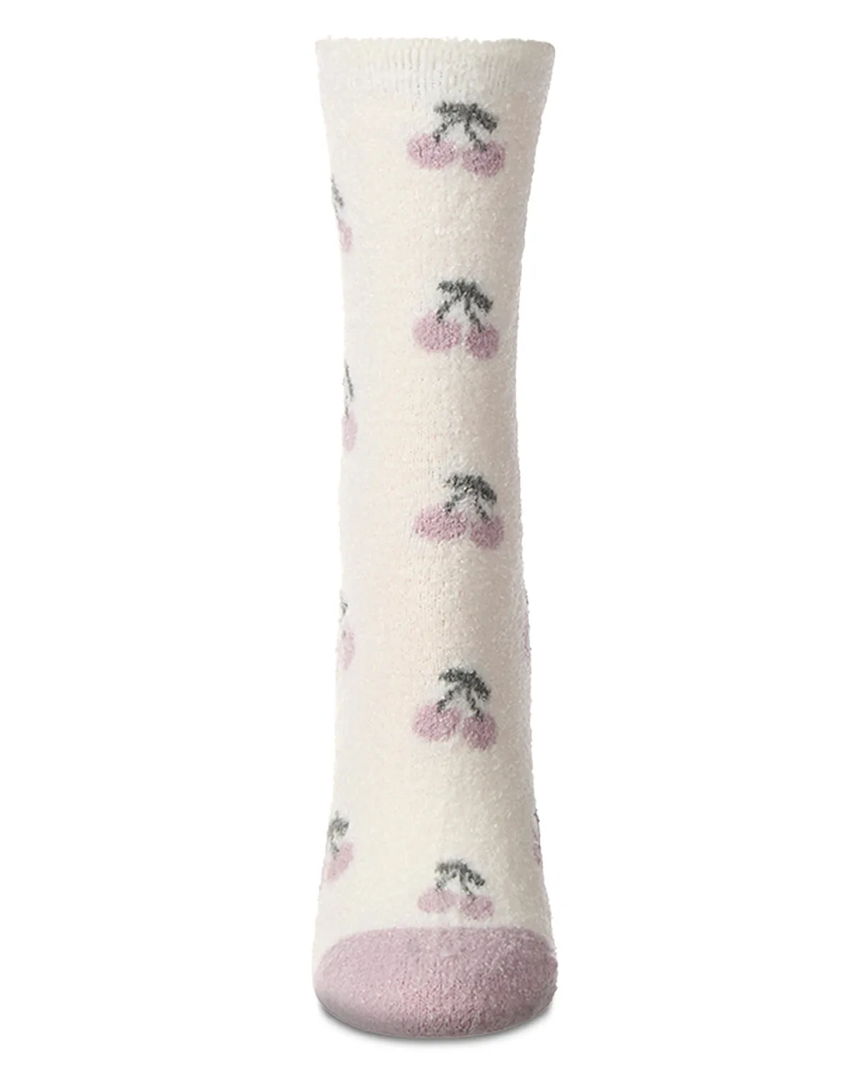 Women's "Cherries" Non-Skid Lavender Infused Crew-Length Cozy Spa Sock sold by MeMoi product image thumbnail 2