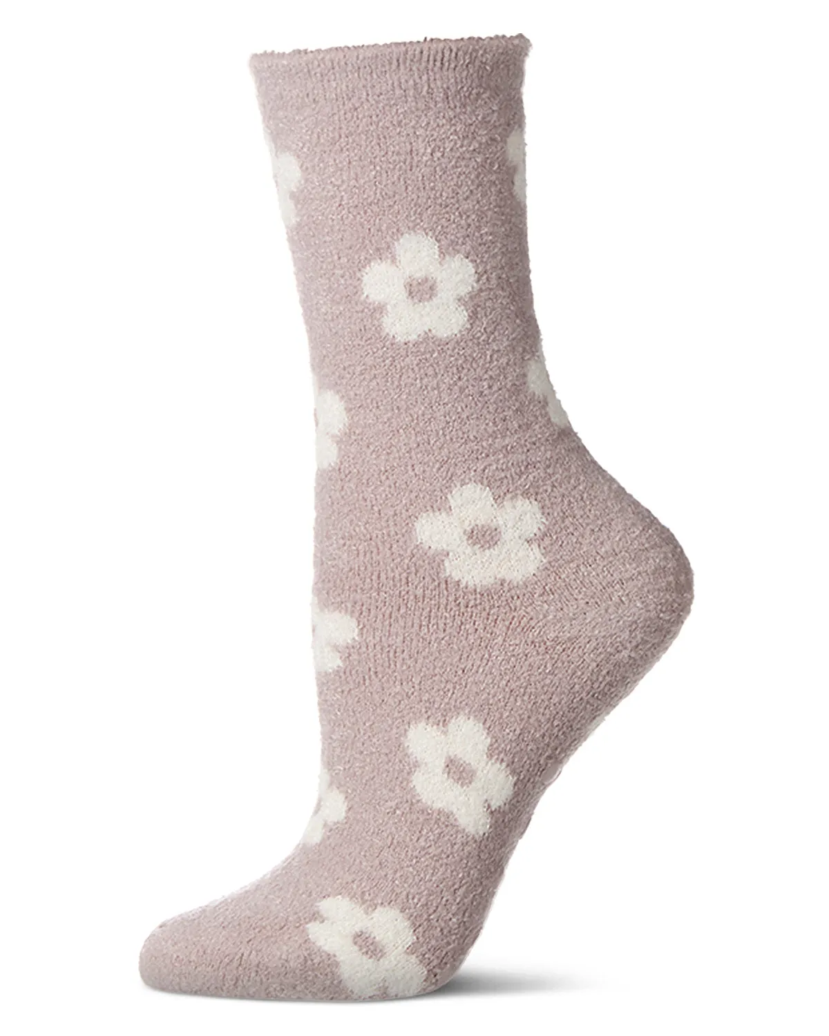 Women's "Daisies" Non-Skid Lavender Infused Crew-Length Cozy Spa Sock sold by MeMoi