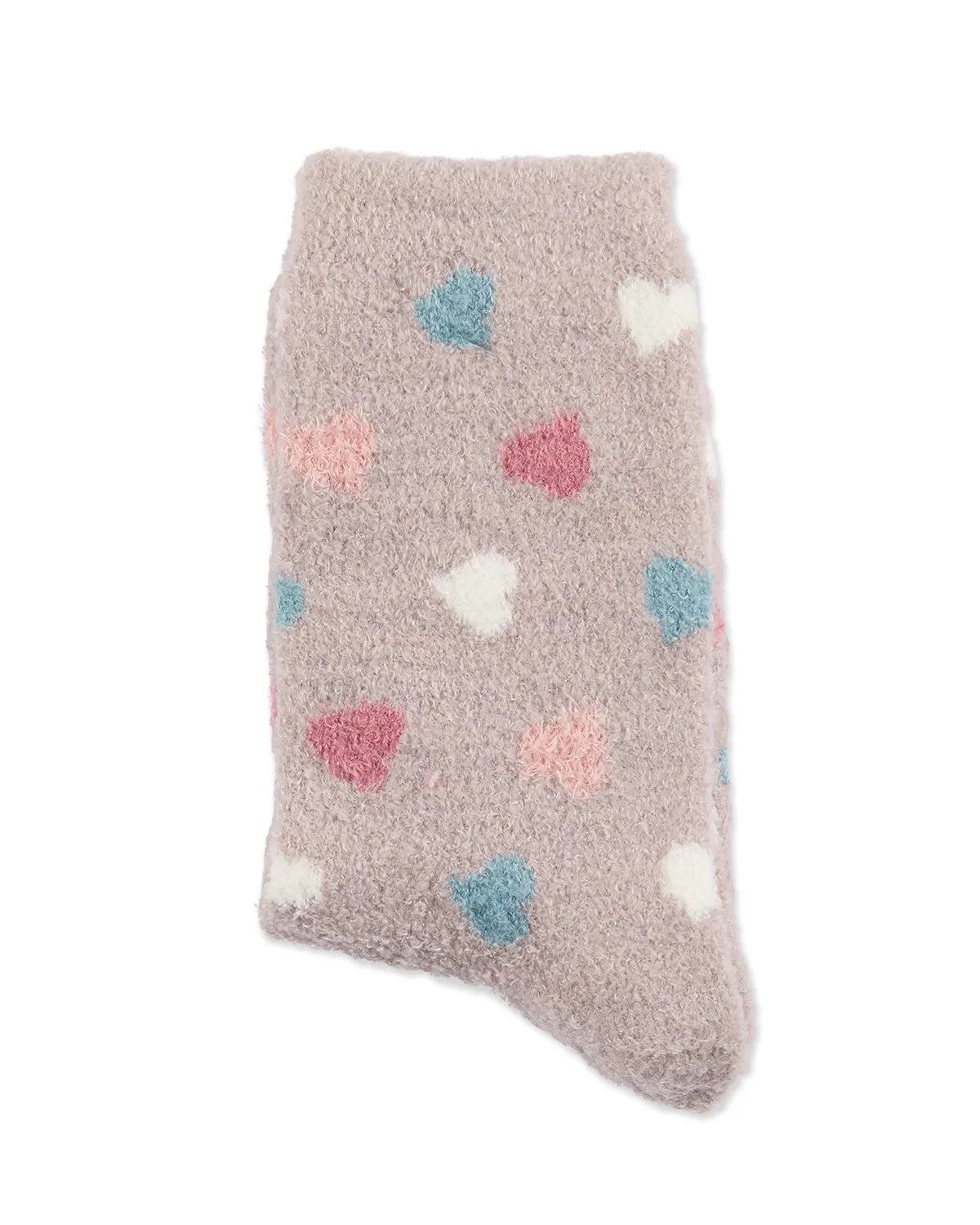 Women's "All Over Hearts" Non-Skid Lavender Infused Crew-Length Cozy Spa Sock sold by MeMoi product image thumbnail 4