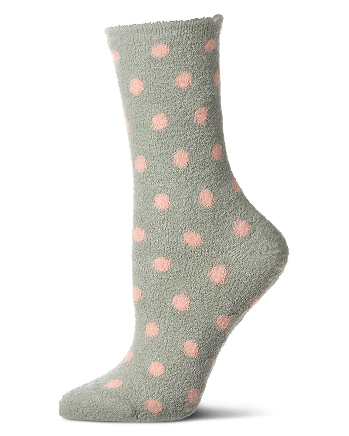 Women's Polka Dot Non-Skid Lavender Infused Crew-Length Cozy Spa Sock sold by MeMoi