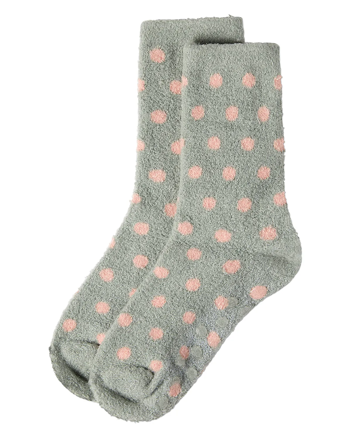 Women's Polka Dot Non-Skid Lavender Infused Crew-Length Cozy Spa Sock sold by MeMoi product image thumbnail 5