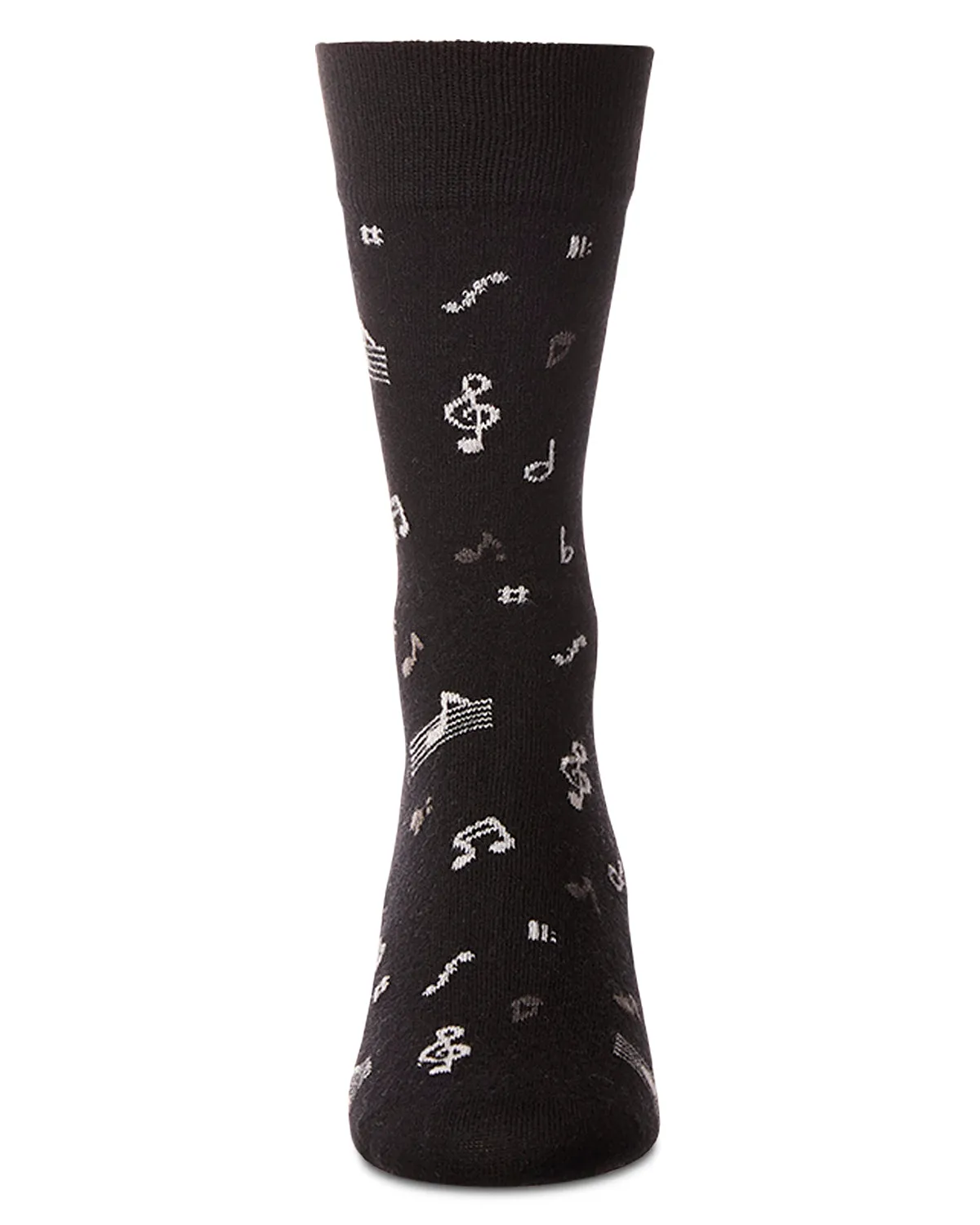Men's "Musical Notes" Cashmere Blend Novelty Crew Sock sold by MeMoi product image thumbnail 2